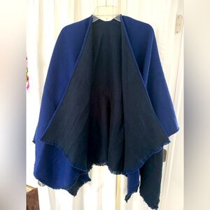 Banana Republic Navy/Black Reversible Poncho Cape